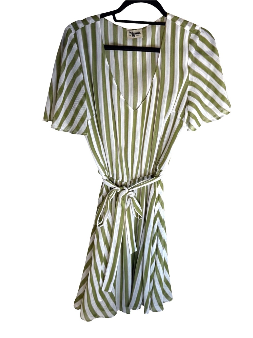 Show Me Your Mumu Beachy Summer Striped Anastasia Dress Small Green White